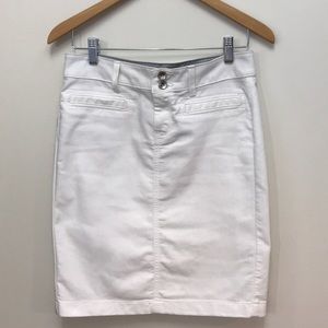Banana Republic white jean skirt